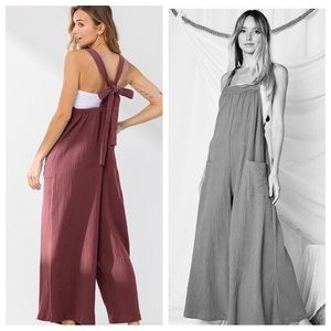 42 Boho ✨Angela Solid Fabulous Wide Leg Jumpsuit